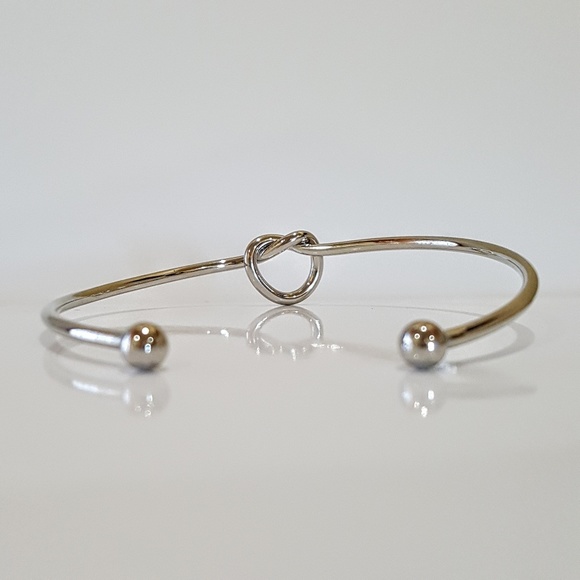 Silver Love Knot Cuff Bracelet - Picture 4 of 8